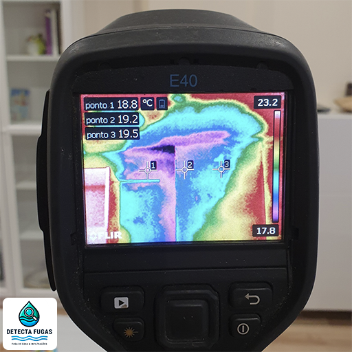 Deteção de fuga de água com câmara termográfica